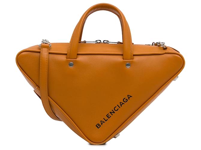 Balenciaga Orange S Triangle Duffle Bag Leather Pony-style calfskin  ref.1305829