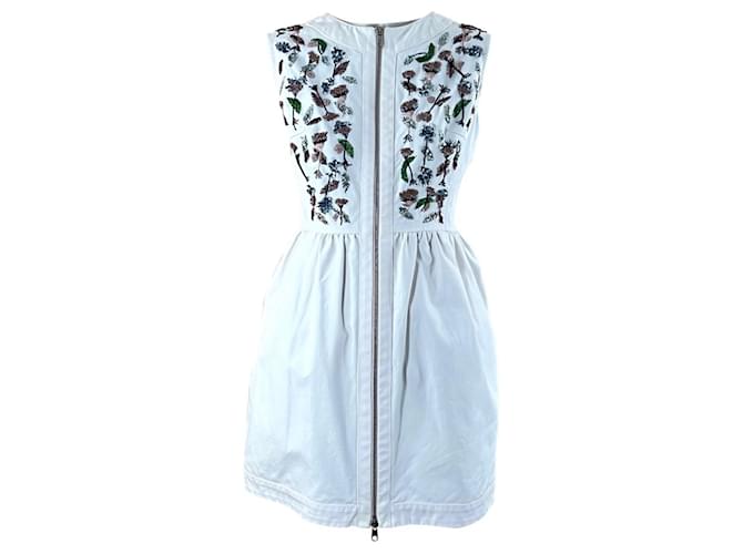 Dior 3.000 $ handverziertes Kleid Weiß Baumwolle  ref.1305864