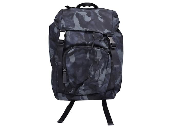 Prada Tessuto Camouflage Backpack in Navy Blue Nylon  ref.1305876