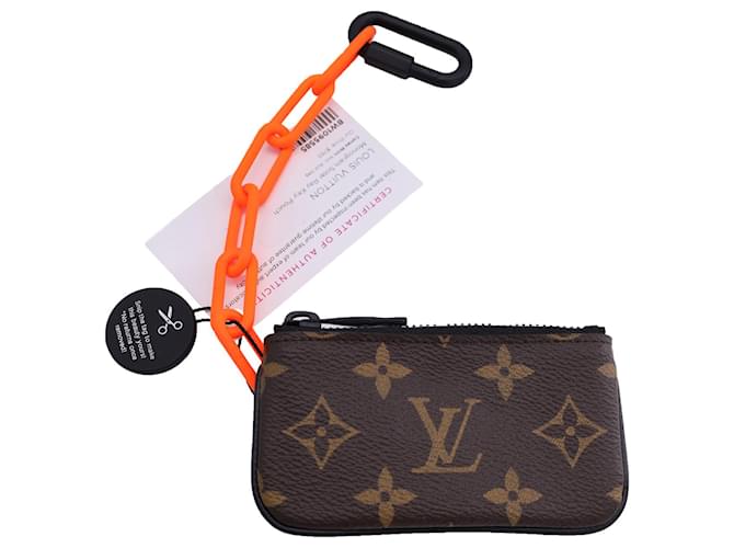 Pochette à clés Louis Vuitton Monogram Solar Ray avec chaîne orange en toile marron  ref.1305880