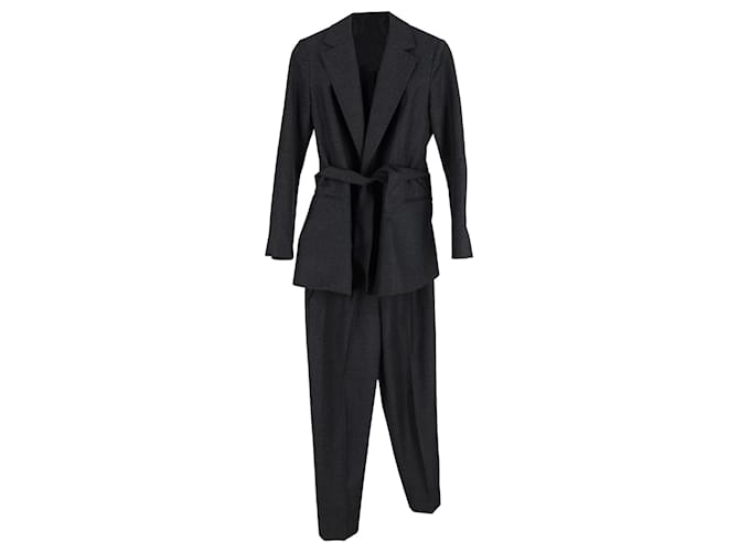 Theory Blazer and Trouser Set in Charcoal Wool Dark grey  ref.1305892