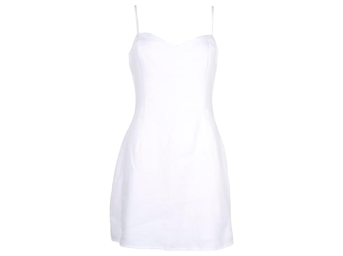 Reformation Roarke Mini Dress in White Linen  ref.1305911