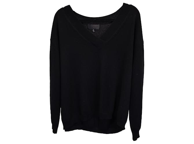 Nili Lotan V-Neck Sweater in Black Cashmere Wool  ref.1305916
