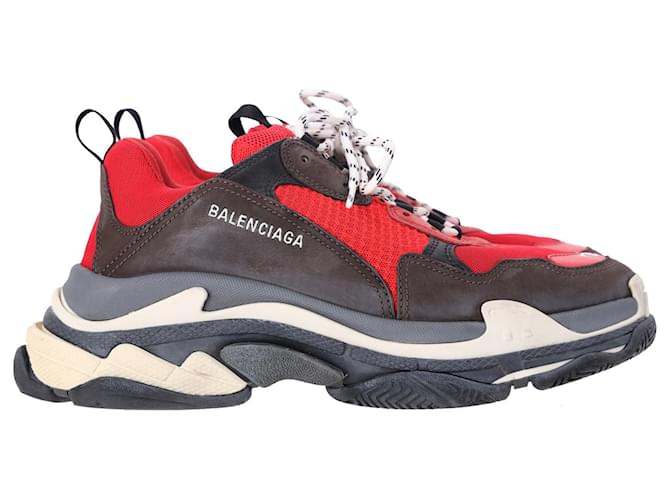 Balenciaga Triple S Sneakers aus rotem Polyester   ref.1305918
