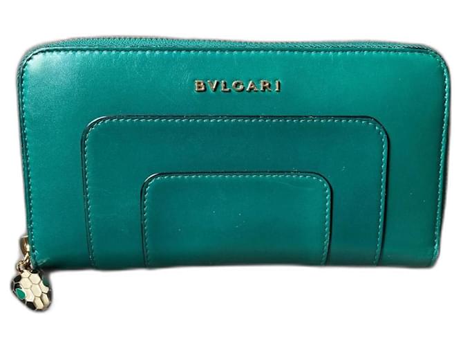 Bulgari Serpenti forever wallet Green Leather  ref.1305959