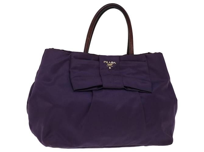 PRADA Hand Bag Nylon Purple Auth bs12547  ref.1305966