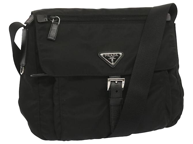 PRADA Shoulder Bag Nylon Black Auth ki4138  ref.1306008
