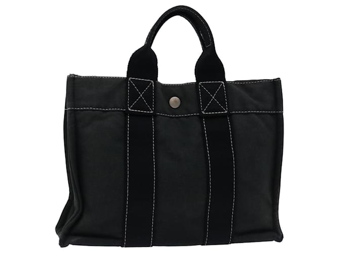 Hermès HERMES Douville PM Tote Bag Canvas Black Auth bs12588 Cloth  ref.1306025