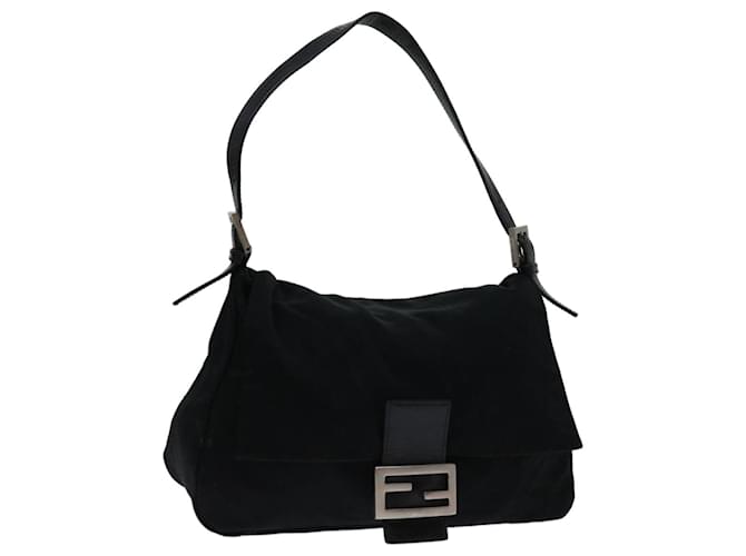 FENDI Mamma Baguette Shoulder Bag Nylon Black Auth bs12893  ref.1306028