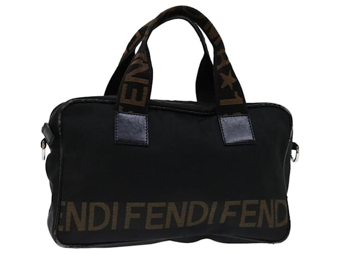 FENDI Hand Bag Canvas Black Auth yk11127 Cloth  ref.1306033