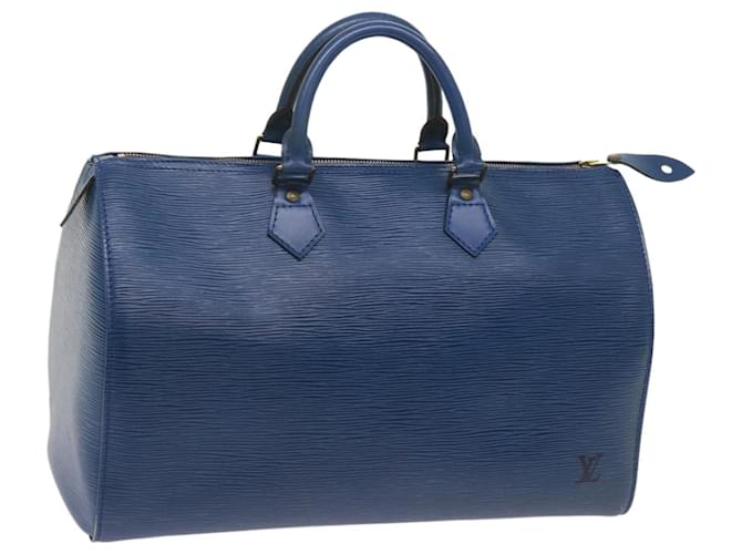 Louis Vuitton Epi Speedy 35 Hand Bag Toledo Blue M42995 LV Auth 68417 Leather  ref.1306044