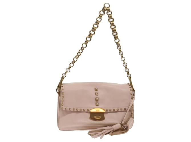 PRADA Chain Shoulder Bag Leder Rosa Auth 69107 Pink  ref.1306056