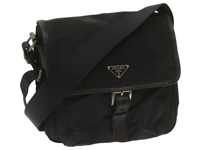 PRADA Shoulder Bag Nylon Black Auth ki4194  ref.1306073