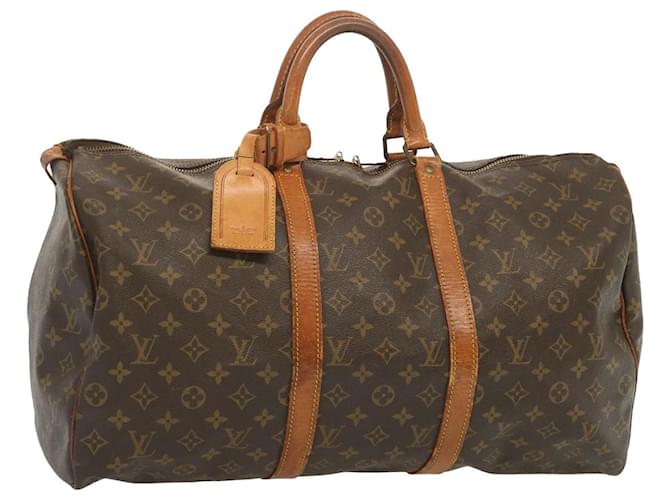 Louis Vuitton Monogram Keepall 50 Boston Bag M41426 LV Auth 67043 Cloth  ref.1306084