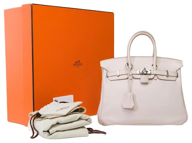 Hermès HERMES BIRKIN BAG 25 in Pink Leather - 101803  ref.1306115