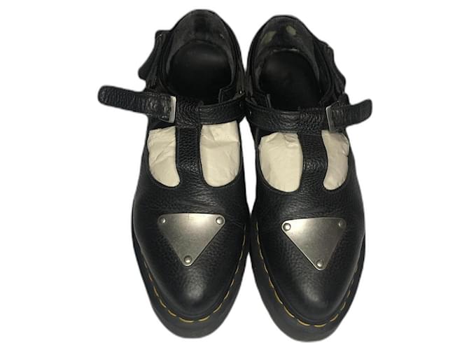 Zapatos Mary Jane de plataforma Dr. Martens caídos. Negro Cuero  ref.1306143