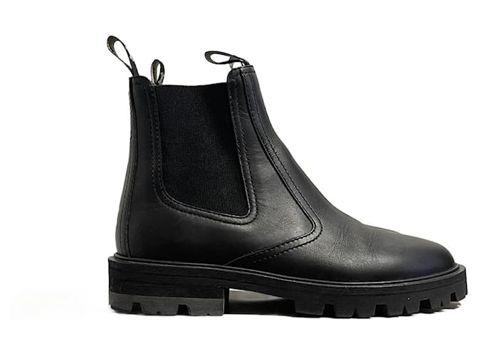 Céline CELINE  Ankle boots T.eu 38 leather Black  ref.1306155