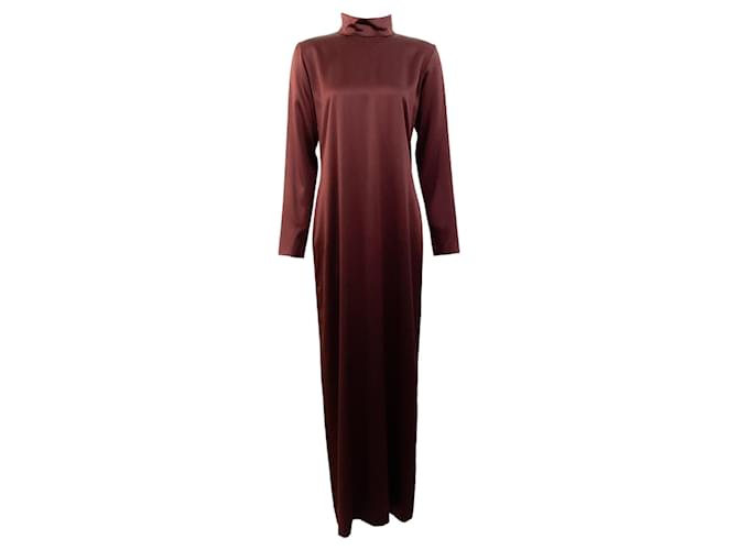 Autre Marque La Collection Burgundy Silk Leena Maxi Dress Red  ref.1306176
