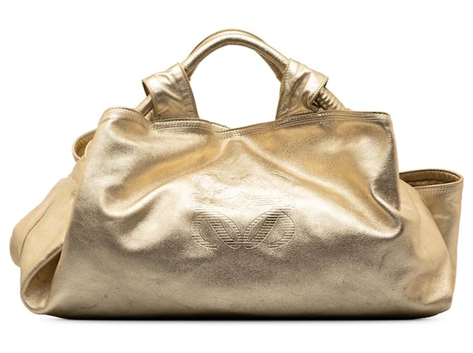 Gold Loewe Nappa Aire Handbag Golden Leather  ref.1306199