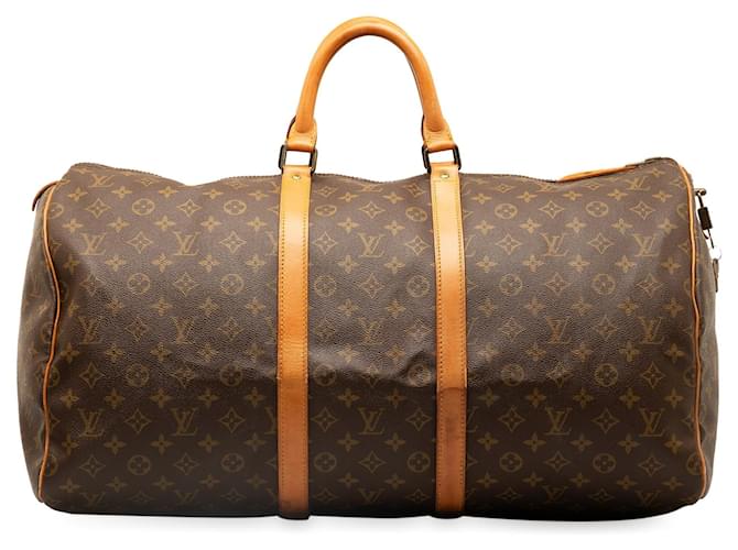 Brown Louis Vuitton Monogram Keepall 55 Travel bag Leather  ref.1306225