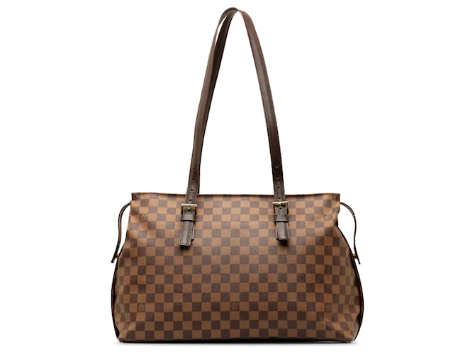 Brown Louis Vuitton Damier Ebene Chelsea Shoulder Bag Leather  ref.1306248