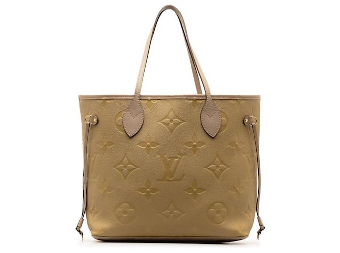Brown Louis Vuitton Monogram Empreinte Neverfull MM Tote Bag Leather  ref.1306271