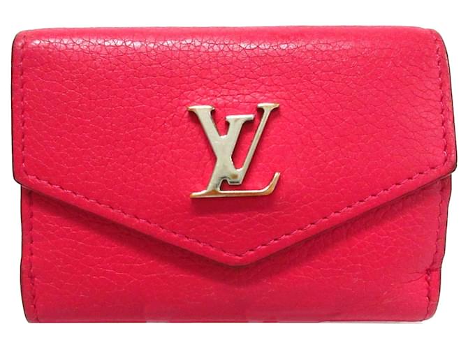 Rotes Louis Vuitton Lockmini-Geldbörse aus Leder   ref.1306287