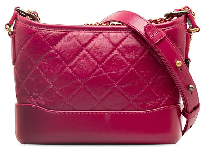 Petit sac à bandoulière Gabrielle en cuir d'agneau rose Chanel  ref.1306323