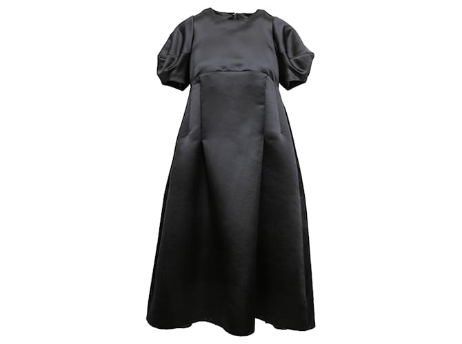 Black Comme Des Garcons Puff Sleeve Satin Dress Size US S Synthetic  ref.1306336