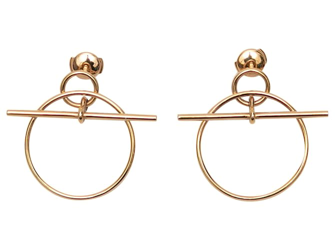 Hermès 18K Yellow Gold Hermes Pierced Loop Earrings Golden  ref.1306337