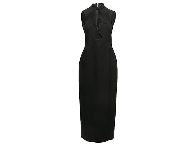 Black Roksanda Kamaria Cutout Dress Size US 14 Synthetic  ref.1306339