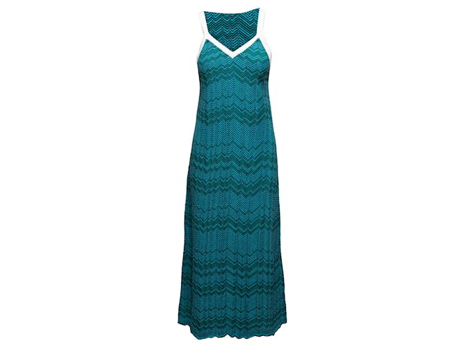 Autre Marque Blaugrünes und mehrfarbiges Strickkleid aus Schurwollmischung von Wales Bonner, Größe US L Mehrfarben Wolle  ref.1306350