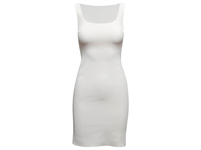 Weißes ärmelloses, figurbetontes Vintage-Kleid von Prada, Größe IT 38 Synthetisch  ref.1306354