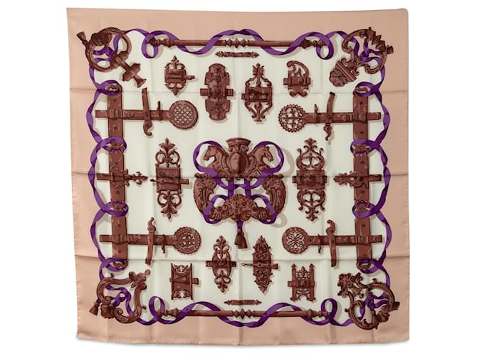 Bufanda de seda marrón Hermès Ferronnerie Bufandas Castaño  ref.1306361