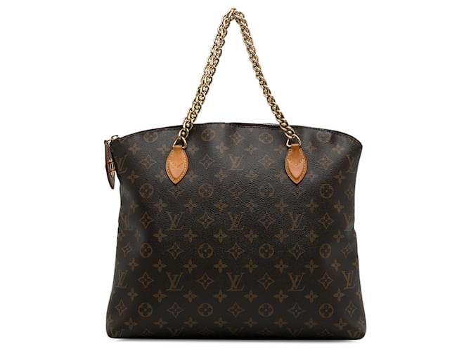 Brown Louis Vuitton Monogram Lockit Chain MM Tote Bag Cloth  ref.1306396