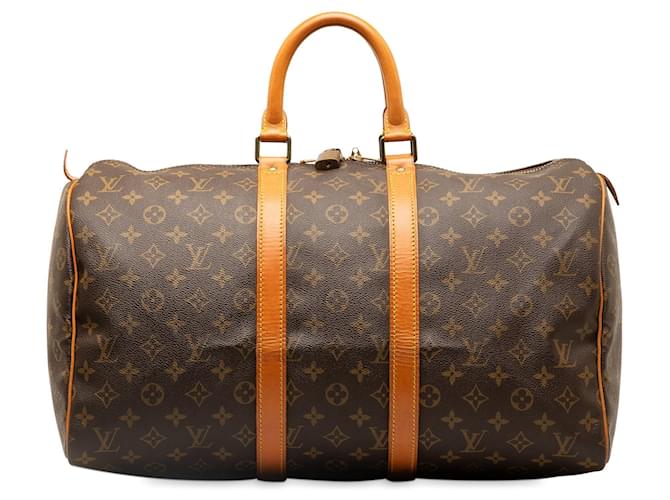 Brown Louis Vuitton Monogram Keepall 45 Travel bag Leather  ref.1306397