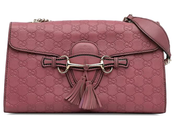 Pink Gucci Medium Guccissima Emily Shoulder Bag Leather  ref.1306399