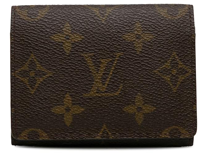 Estojo para cartão com monograma Louis Vuitton marrom Lona  ref.1306413