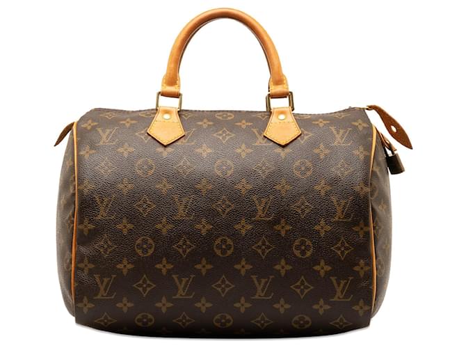 Brown Louis Vuitton Monogram Speedy 30 Boston Bag Leather  ref.1306415