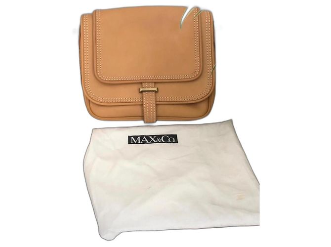 Bolsa de couro Max & Co bege
