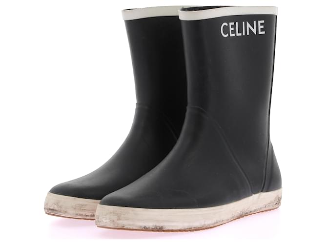 Céline CELINE  Boots T.eu 39 rubber Black  ref.1306484