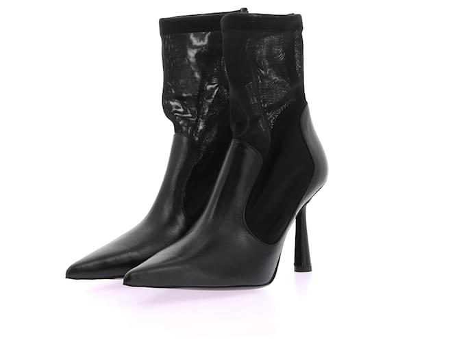 Autre Marque NON SIGNE / UNSIGNED  Boots T.eu 40 leather Black  ref.1306486