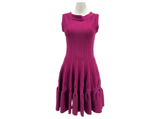 Alaïa ALAIA  Dresses T.fr 40 Wool Purple  ref.1306489