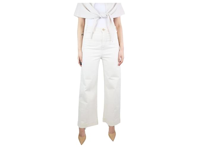 G. Kero Cream high-waisted wide-leg trousers - size UK 12 Cotton  ref.1306539