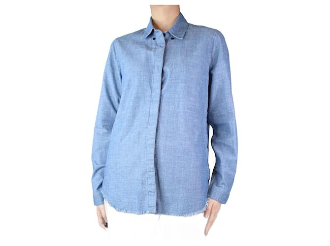 Proenza Schouler Blue frayed cotton shirt - size UK 8  ref.1306540