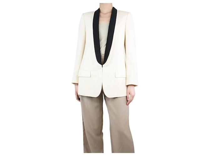 Stella Mc Cartney Cream contrast-trimmed jacket - size UK 12 Wool  ref.1306574