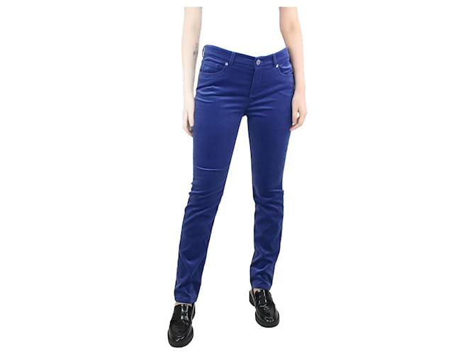 Loro Piana Blue velour jeans - size UK 12 Cotton  ref.1306581