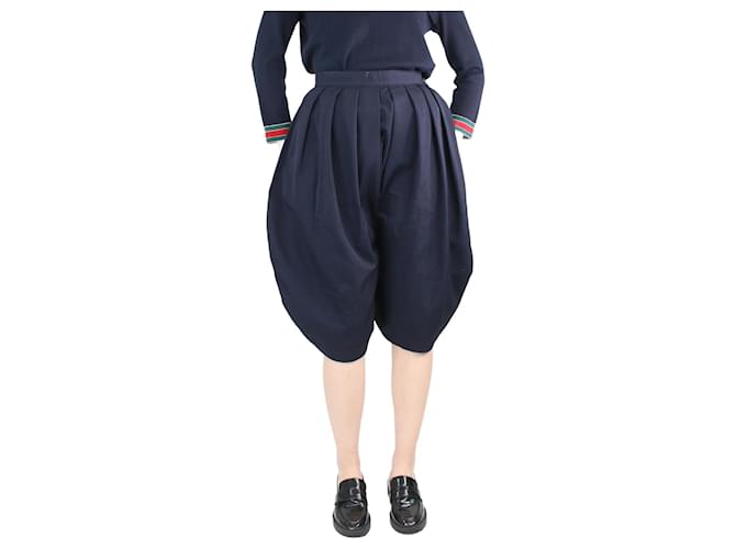 Comme Des Garcons Pantaloni culotte plissettati a palloncino blu - taglia S Lana  ref.1306593