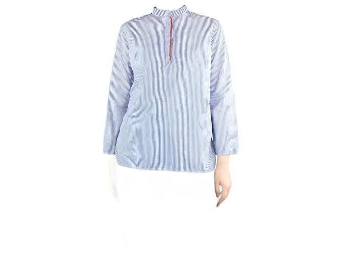 Céline Camisa algodón rayas azul - talla UK 14  ref.1306594