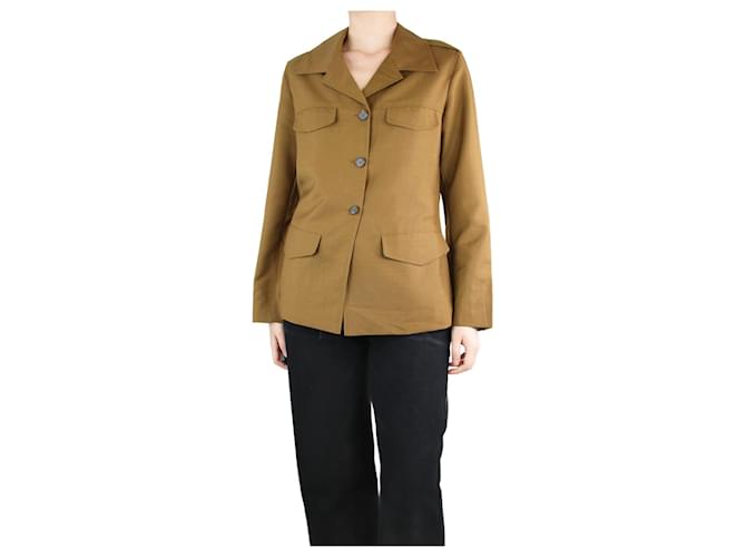 Prada Brown wool-blend jacket - size UK 10 Mohair  ref.1306595